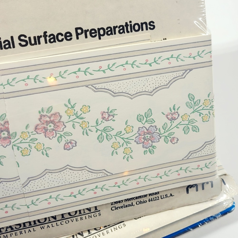 VTG GrannyCore 80s 90s Pastel Floral Wallpaper Border Lot Of 4 Dainty Country